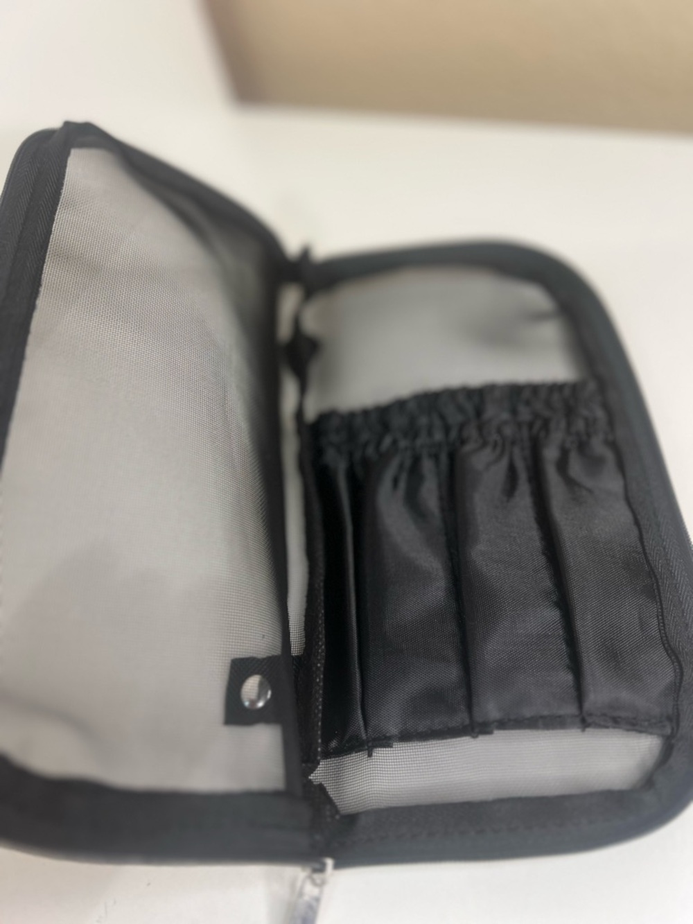 Nordstrom Beauty Black Cosmetic Pouch with Red Accent - Picture 7 of 9
